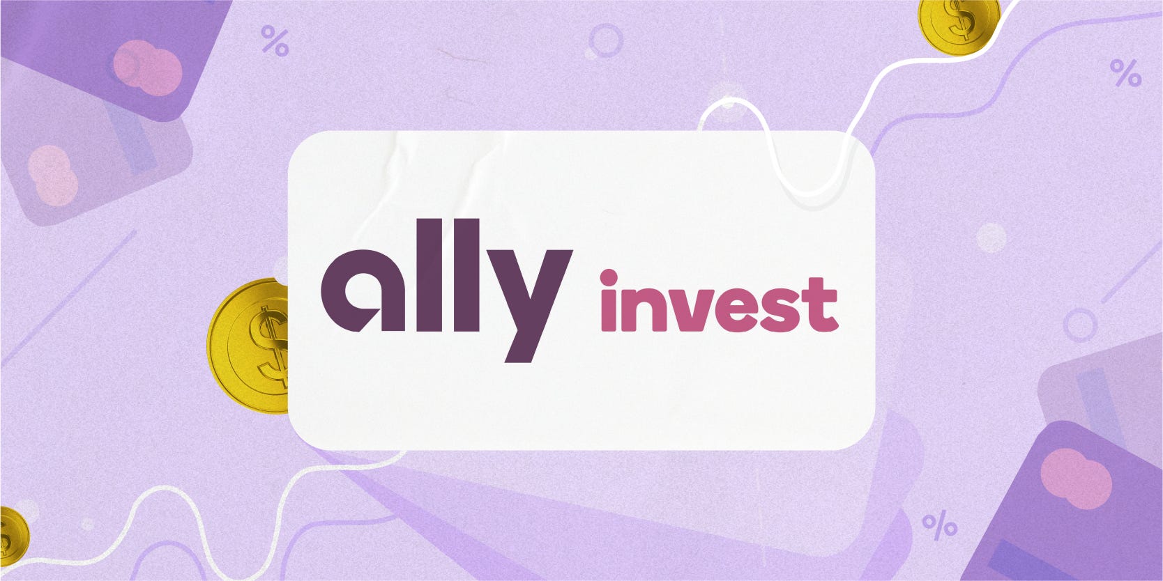 Ally Invest logo on purple background.