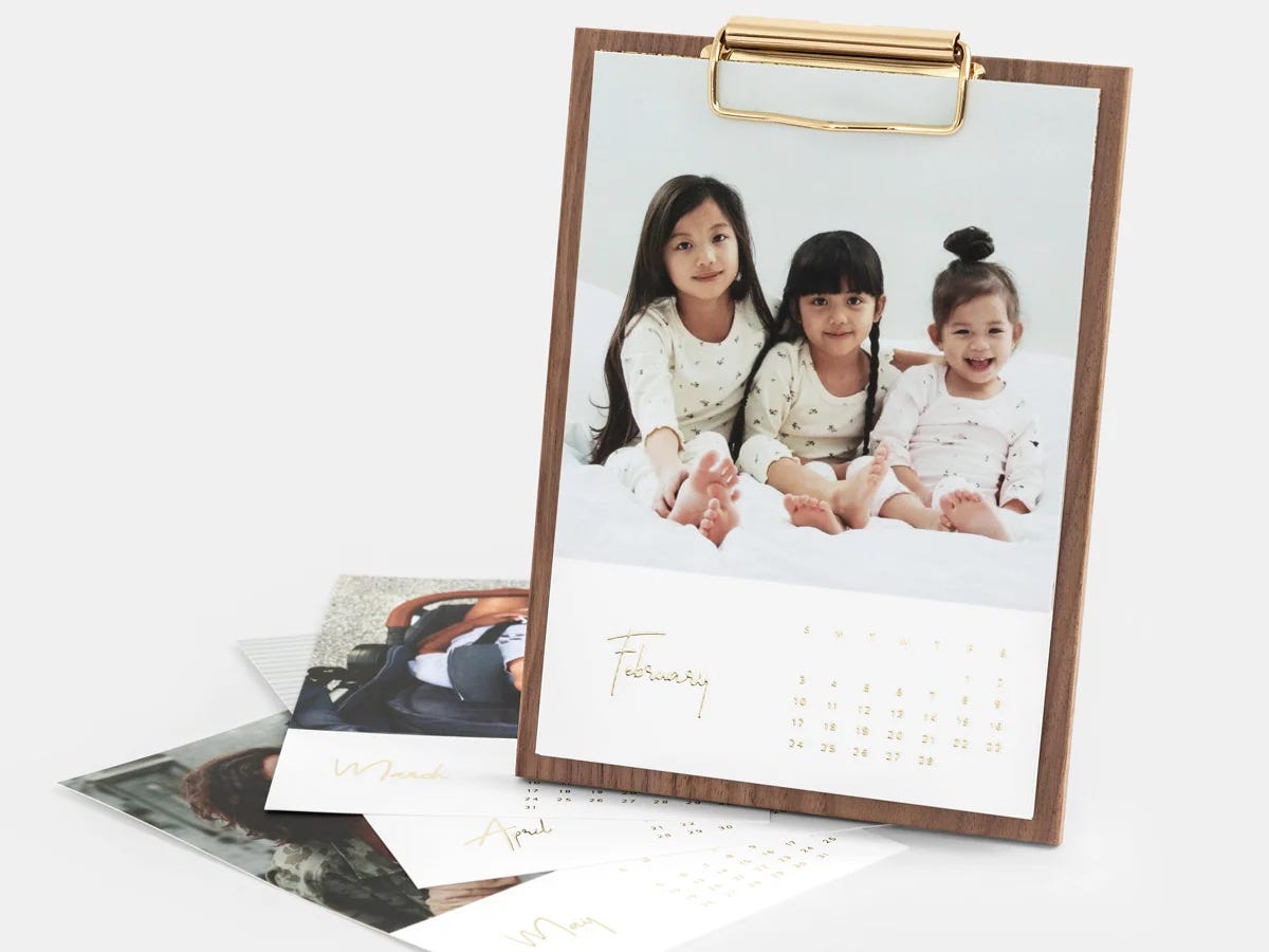 Artifact Uprising Walnut Desktop Photo Calendar gift for mom