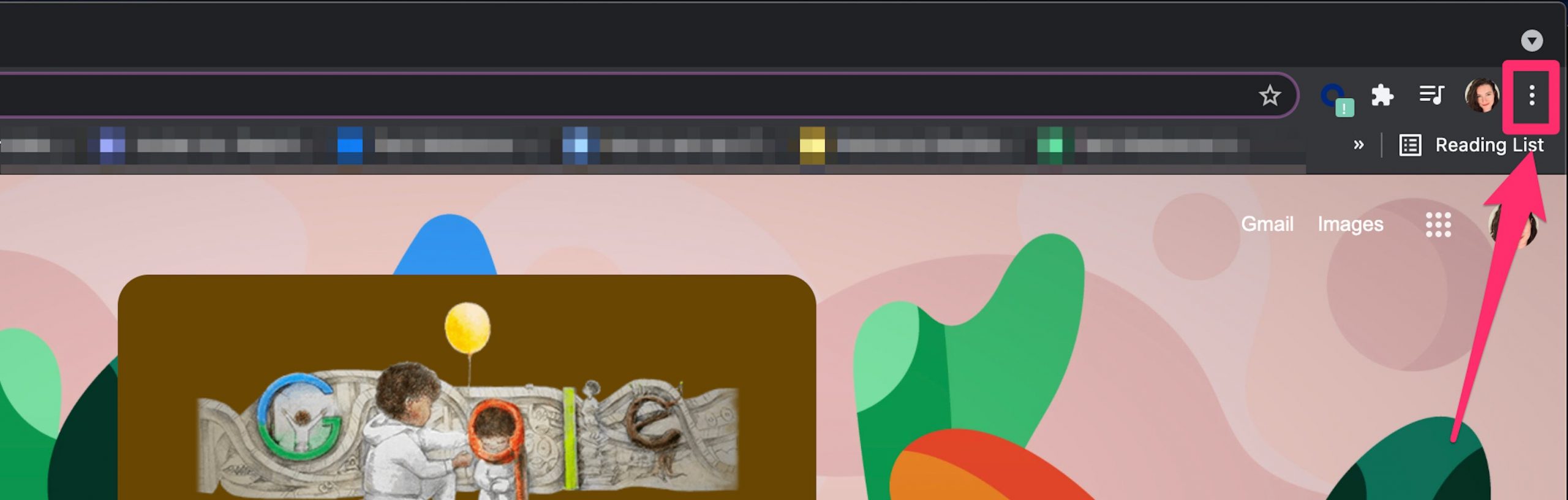 Google Chrome desktop browser new tab address bar