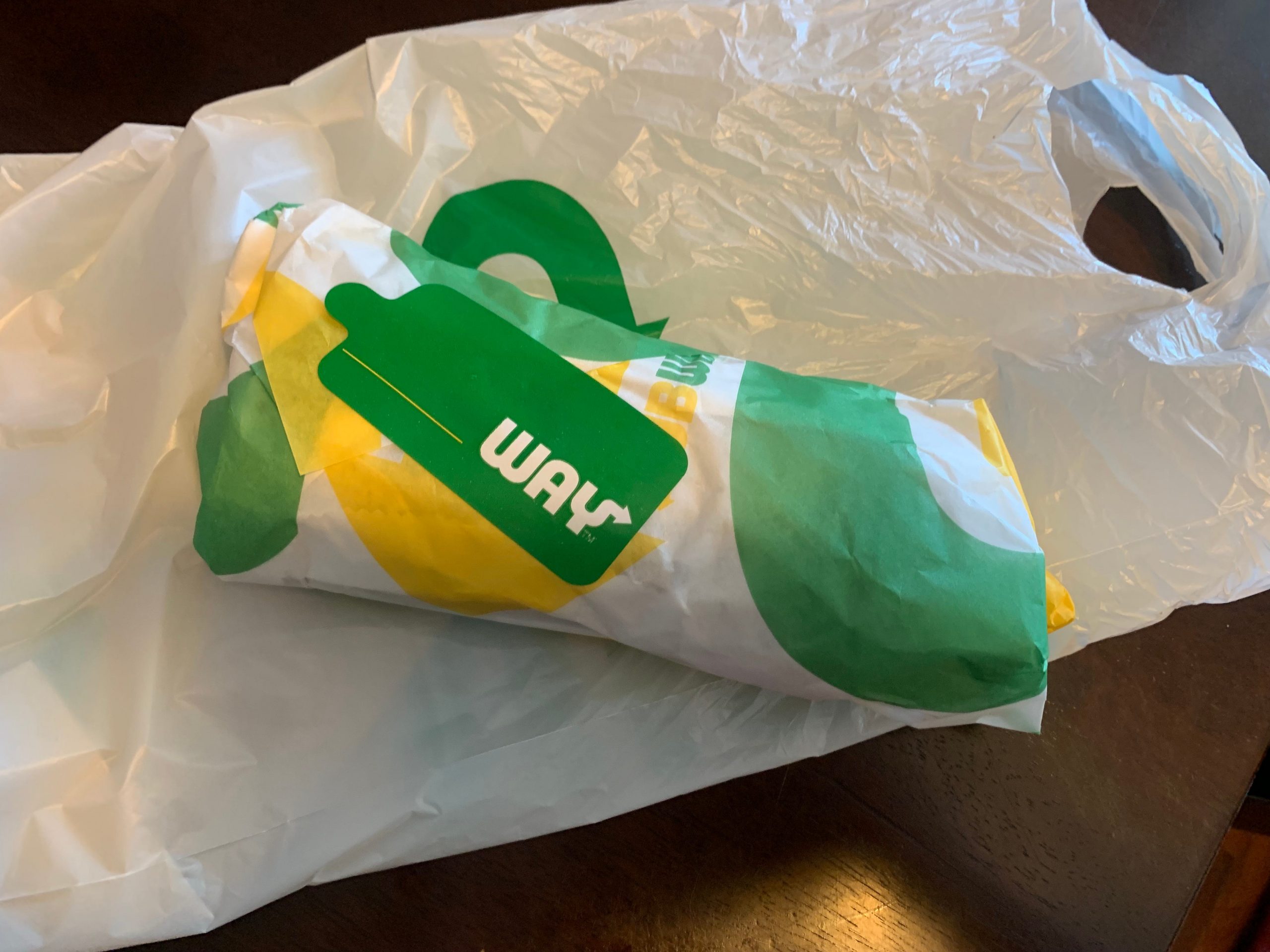 Subway sub wrapping