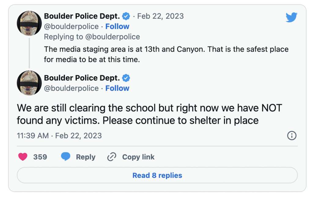 Active shooter reported at Boulder High School in Colorado (rawstory.com)