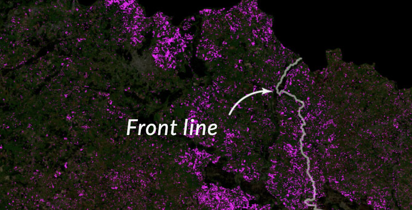 The bruising artillery battle in Ukraine has left a scar that is visible from space (npr.org)