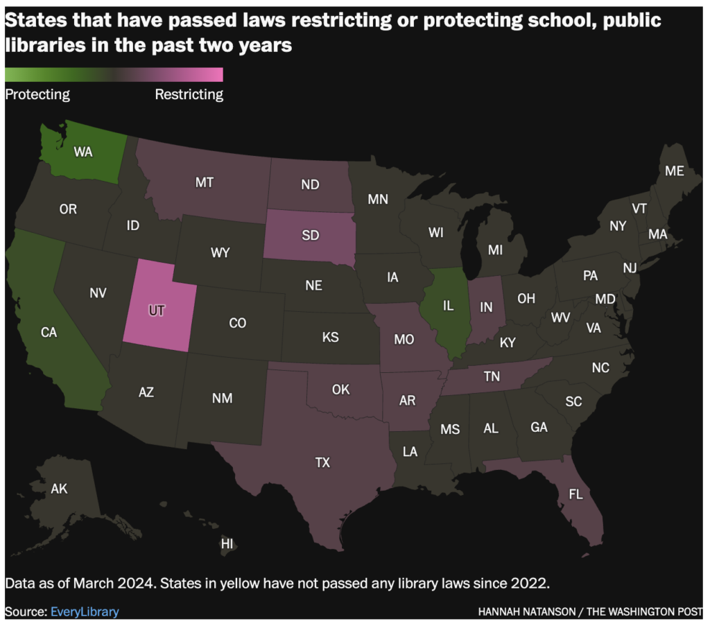 Red states threaten librarians with prison — as blue states work to protect them (washingtonpost.com)