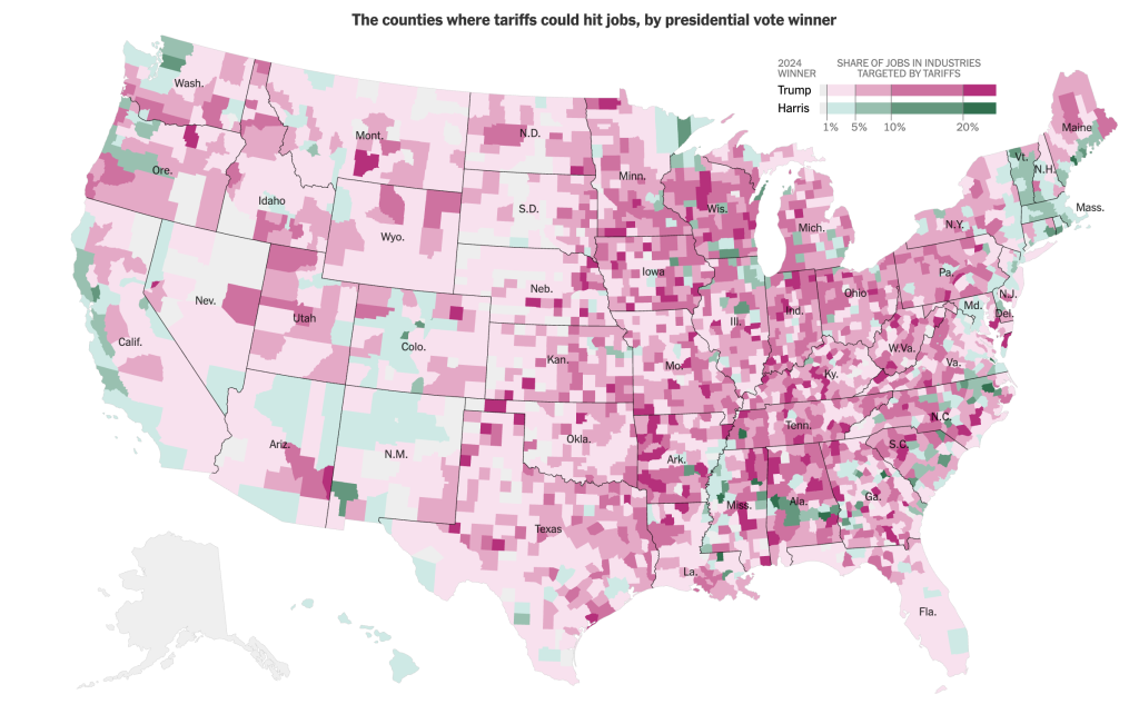 Trade War Retaliation Will Hit Trump Voters Hardest (nytimes.com)